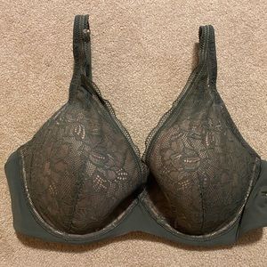 ThirdLove Graphic Lace Plunge Bra 38D Fern Green
